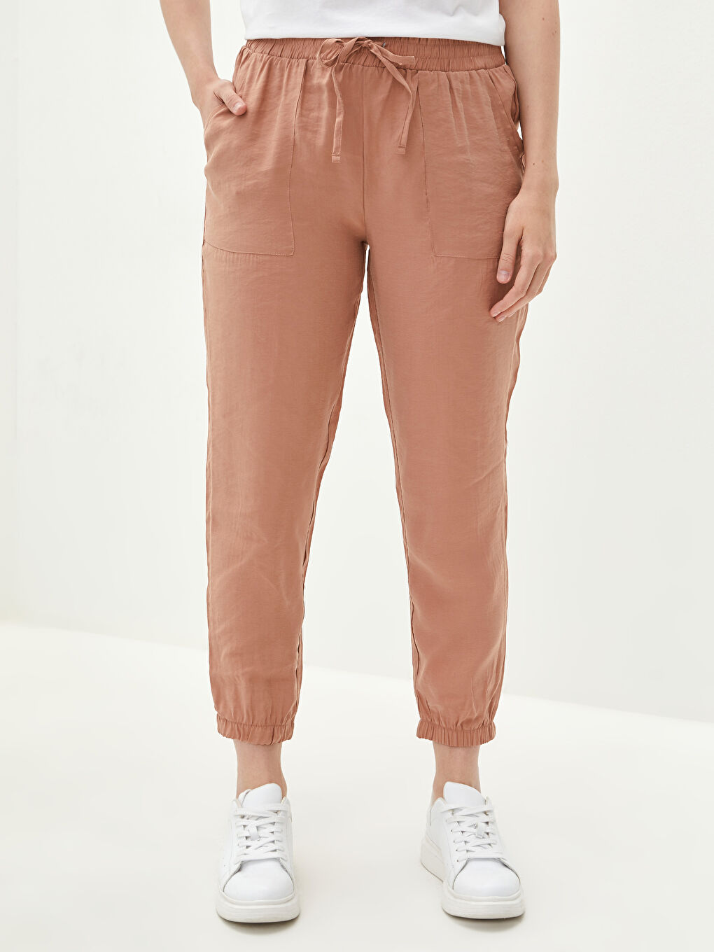 LCW Vision Women's Modal Jogger Trousers With Pocket and Elastic Waist -S1DL06Z8-GN0