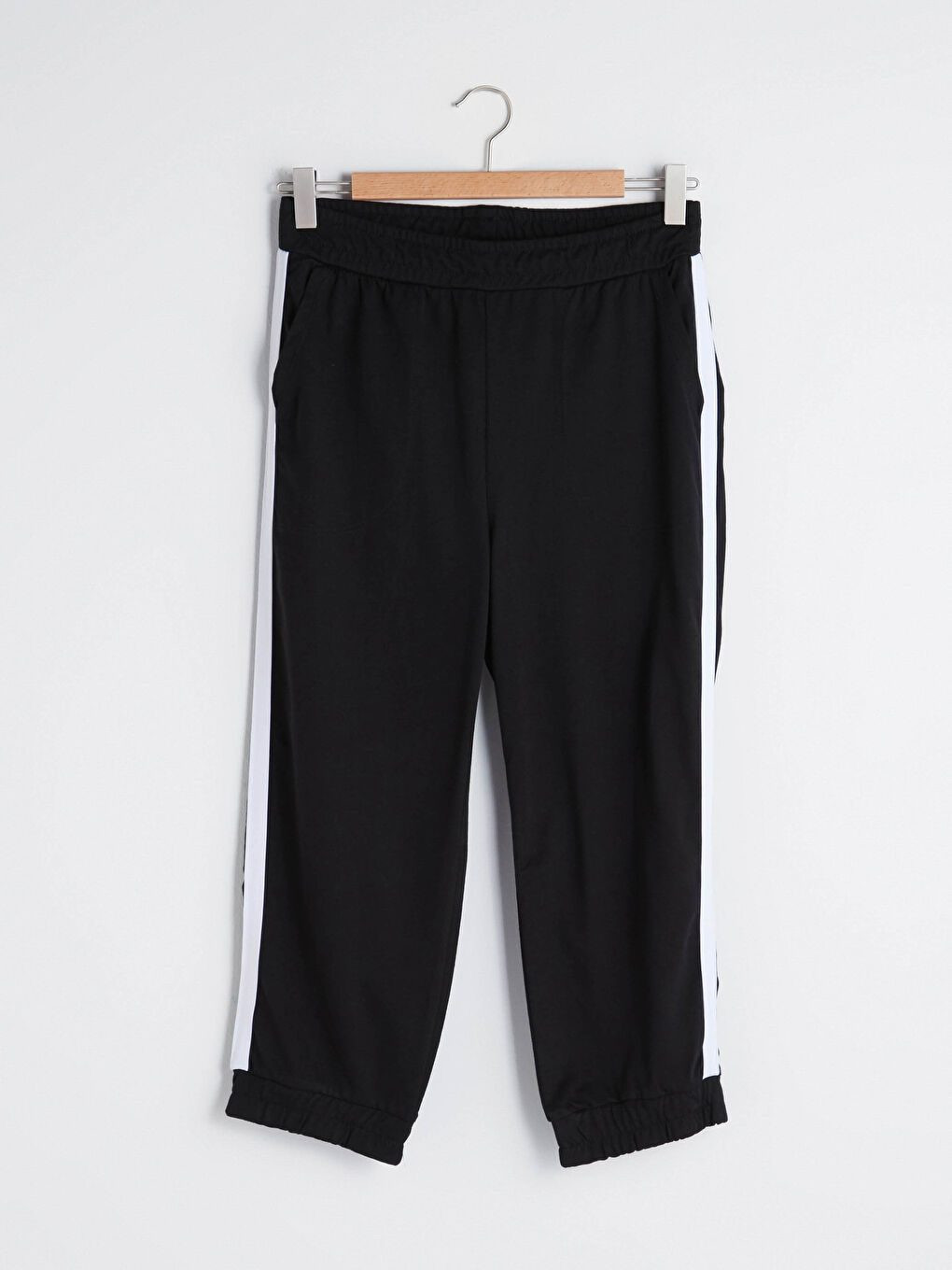 Ribbon Detailed Women's Capri With Elastic Waist-5