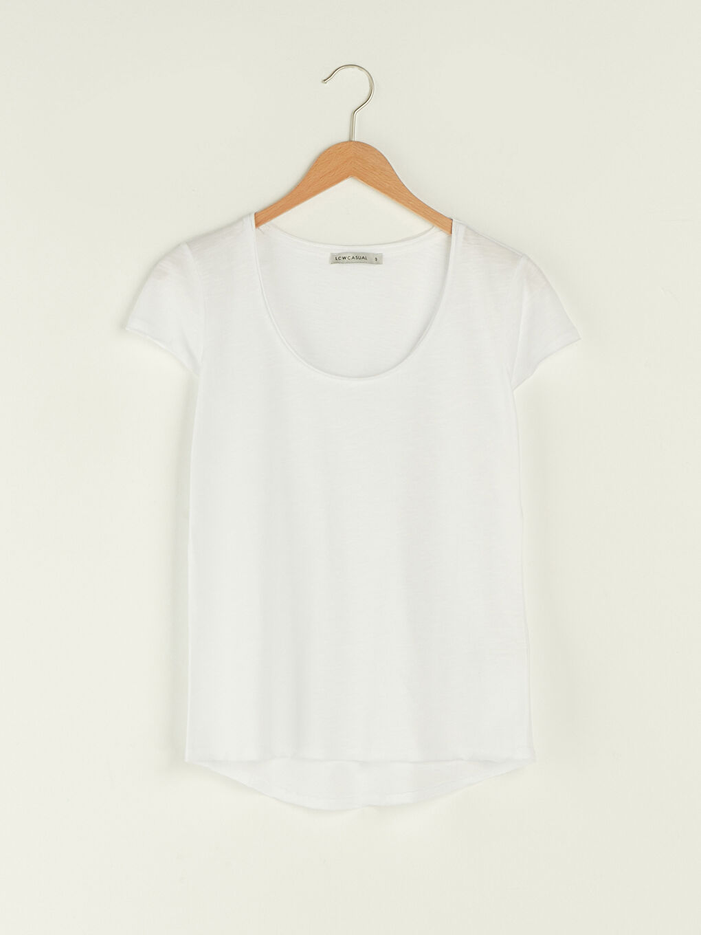LCW Vision U Neck Straight Short Sleeve Cotton Women's T-Shirt -S1DL28Z8-E5X
