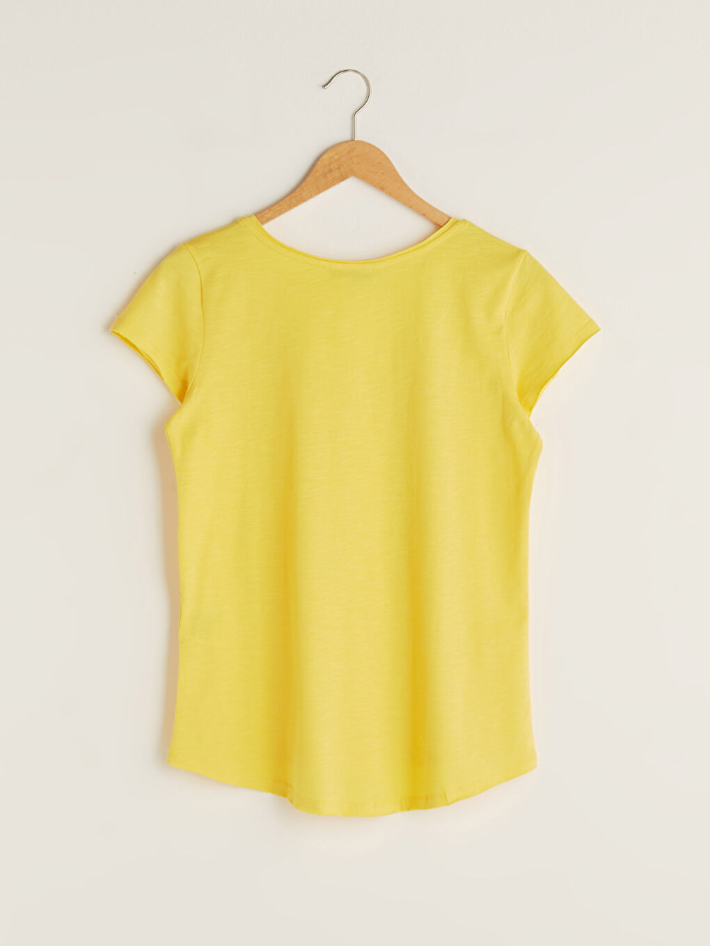 Ženska Majica od Pamuka sa U Izrezom i Kratkim Rukavima-6