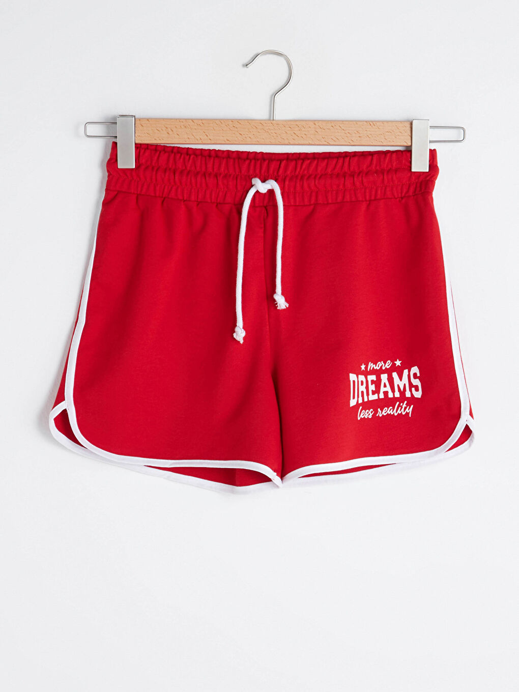LCW Vision Women's Slogan Printed Shorts With Elastic Waist -S1DL55Z8-GZL