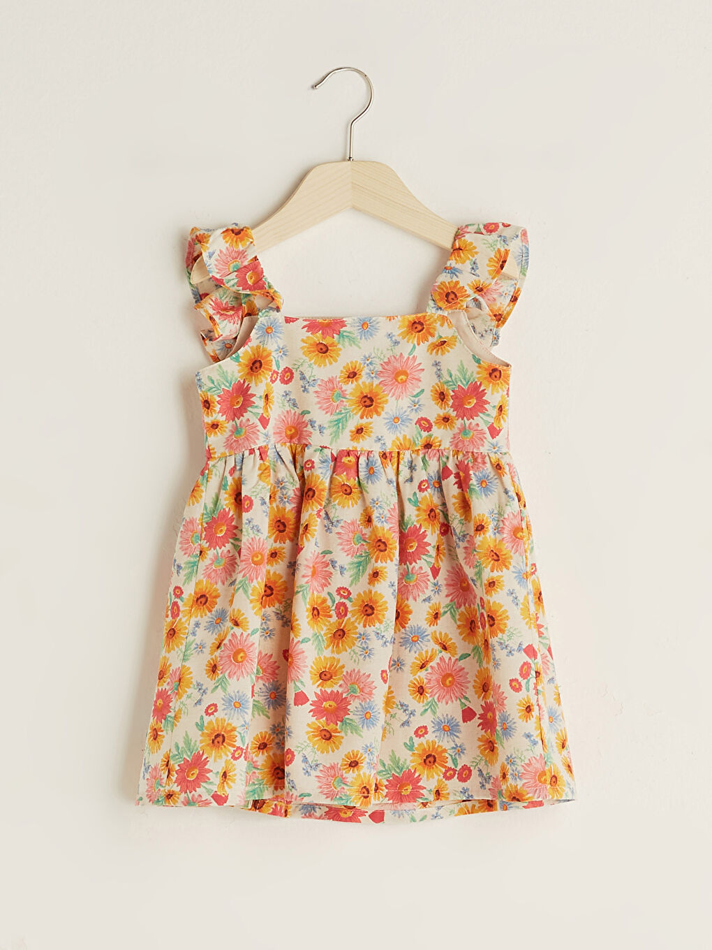 Robe Bébé Fille Imprimée à Manches Courtes avec Col Carré-1