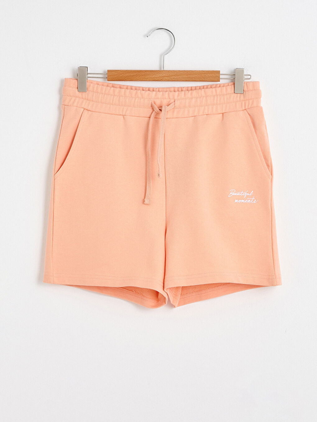 Waist Elastic Slogan Printed Cotton Shorts for Women-8