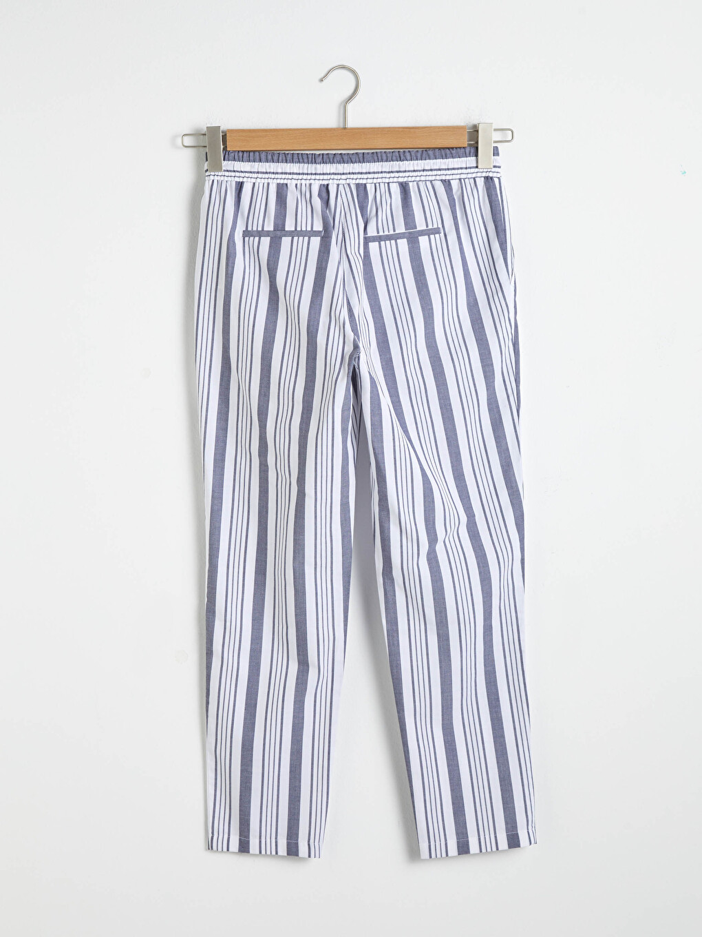 Elastic Waist Striped Carrot Fit Trousers-6