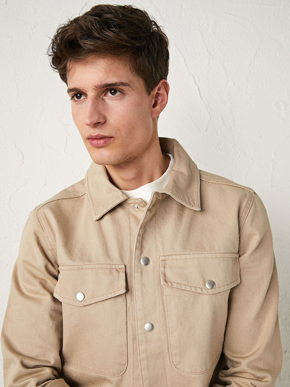 Wide Fit Shirt Collar Slim Men's Coat-2