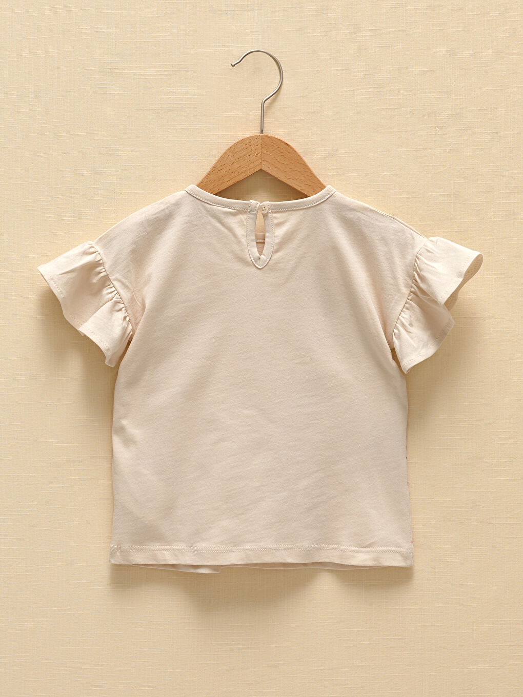 Bisiklet Yaka Kısa Kollu Baskılı Kız Bebek Tişört ve Şort 2'li Takım-3