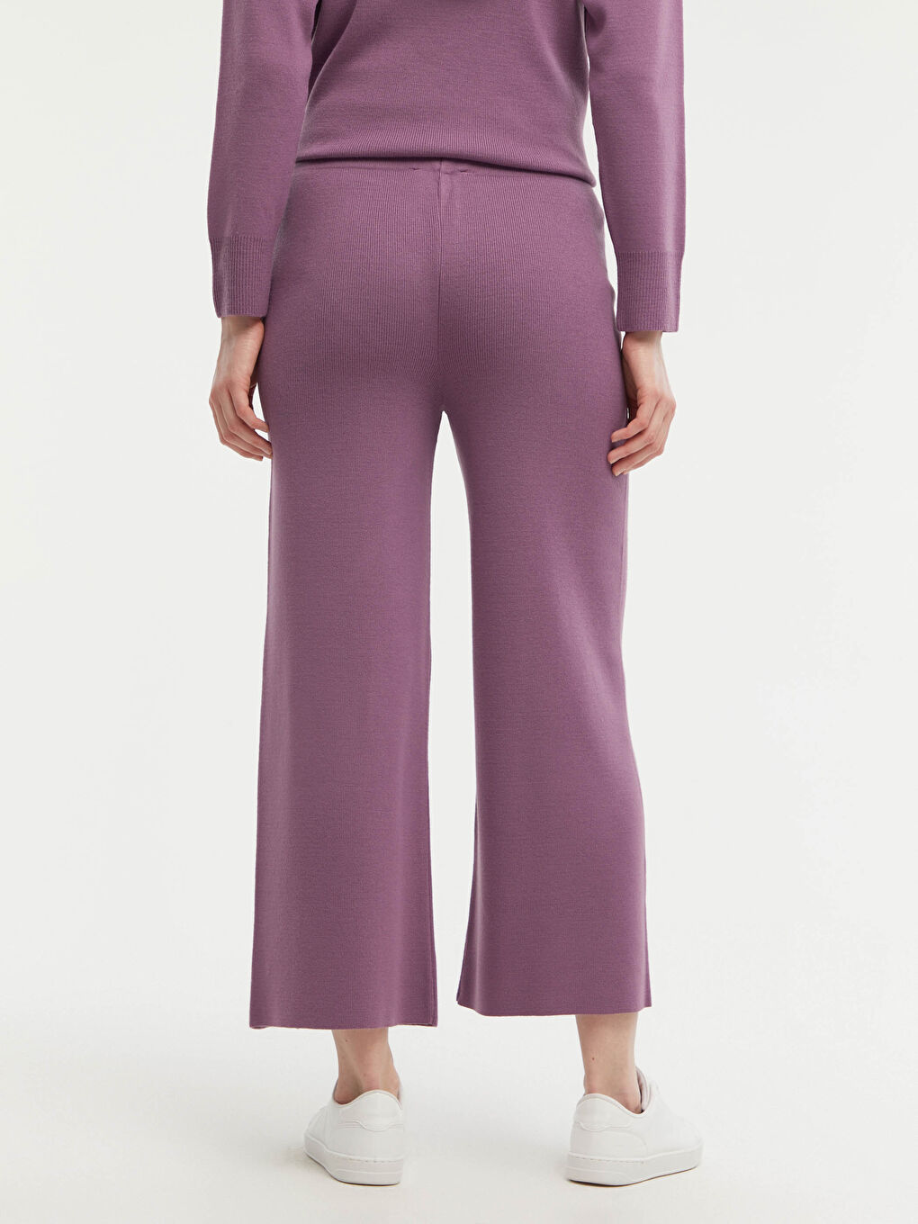 Elastic Waist Loose Leg Trousers-3