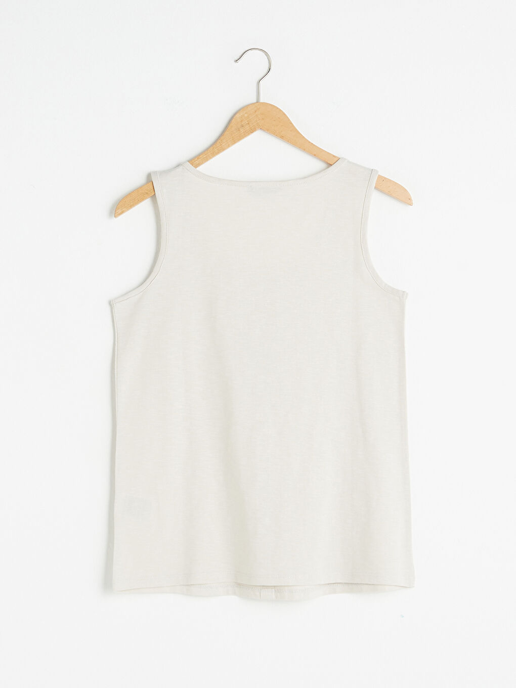 Gri U Yaka Kolsuz Düğme Detaylı Kadın Atlet-5