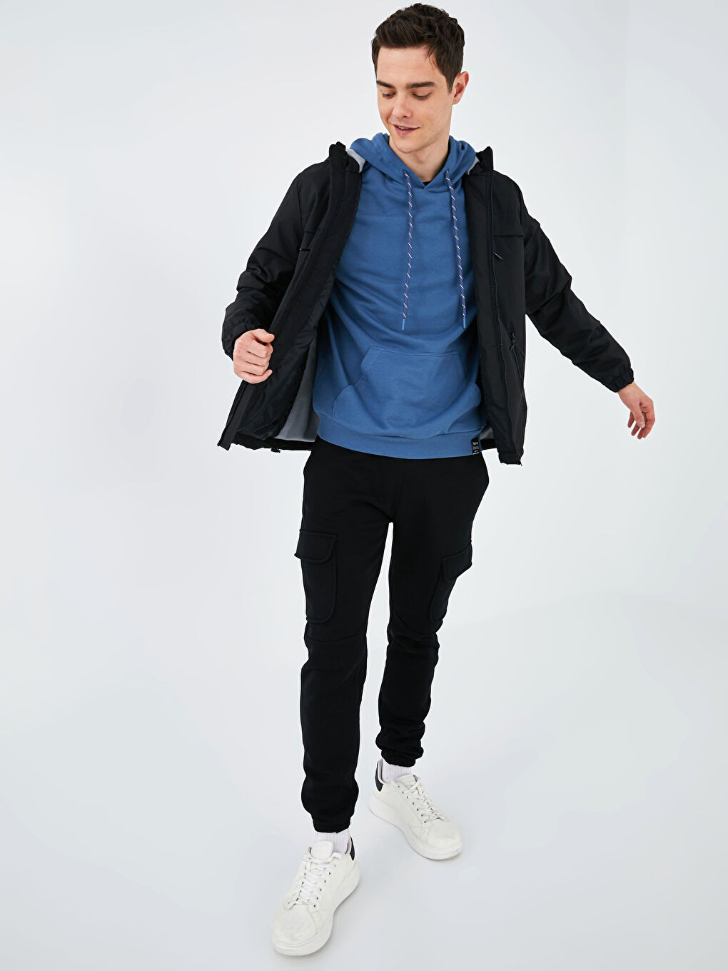 Standard Fit Polarized Hooded Men's Coat-6