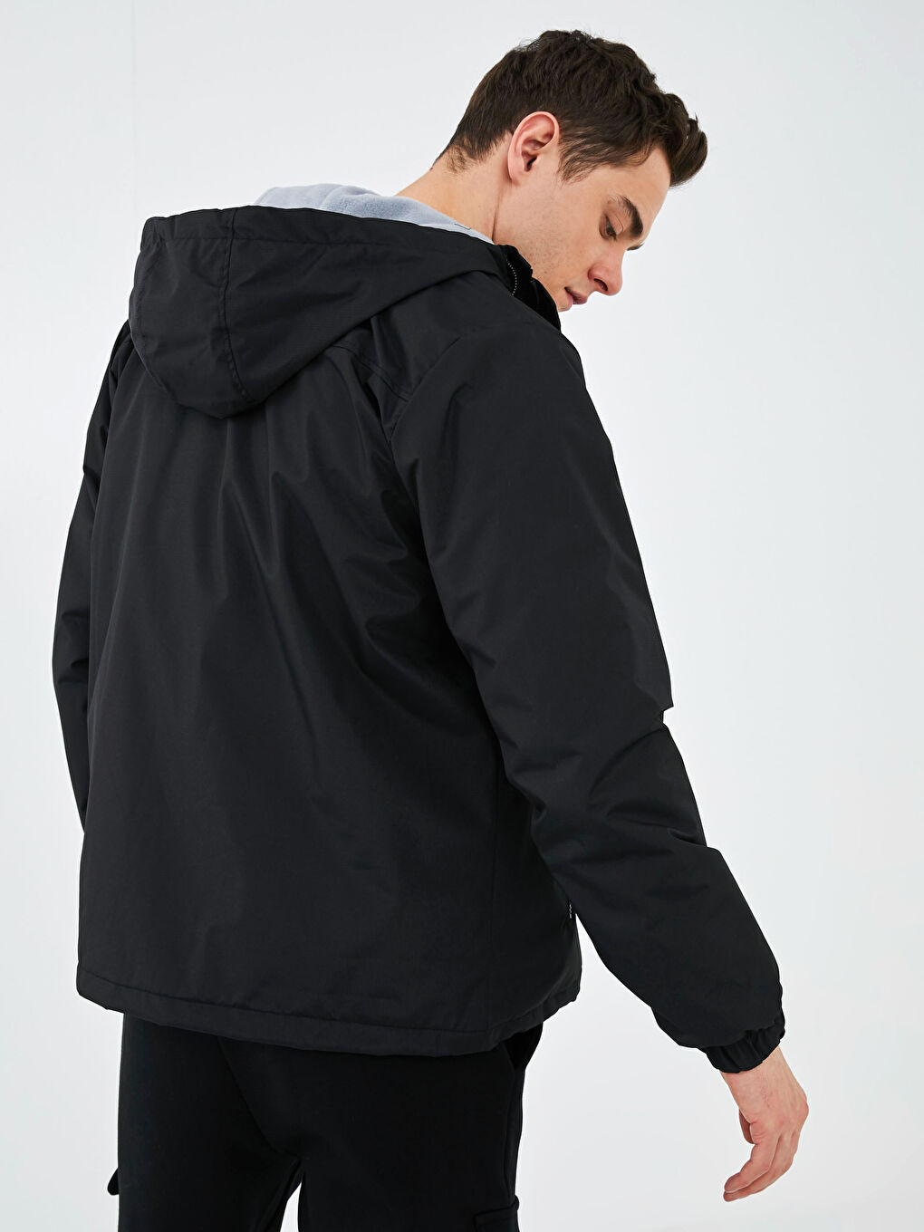 Standard Fit Polarized Hooded Men's Coat-9