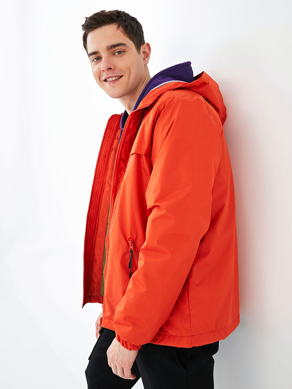 Palton cu Glugă Polarizat Standard Fit pentru Bărbați-5