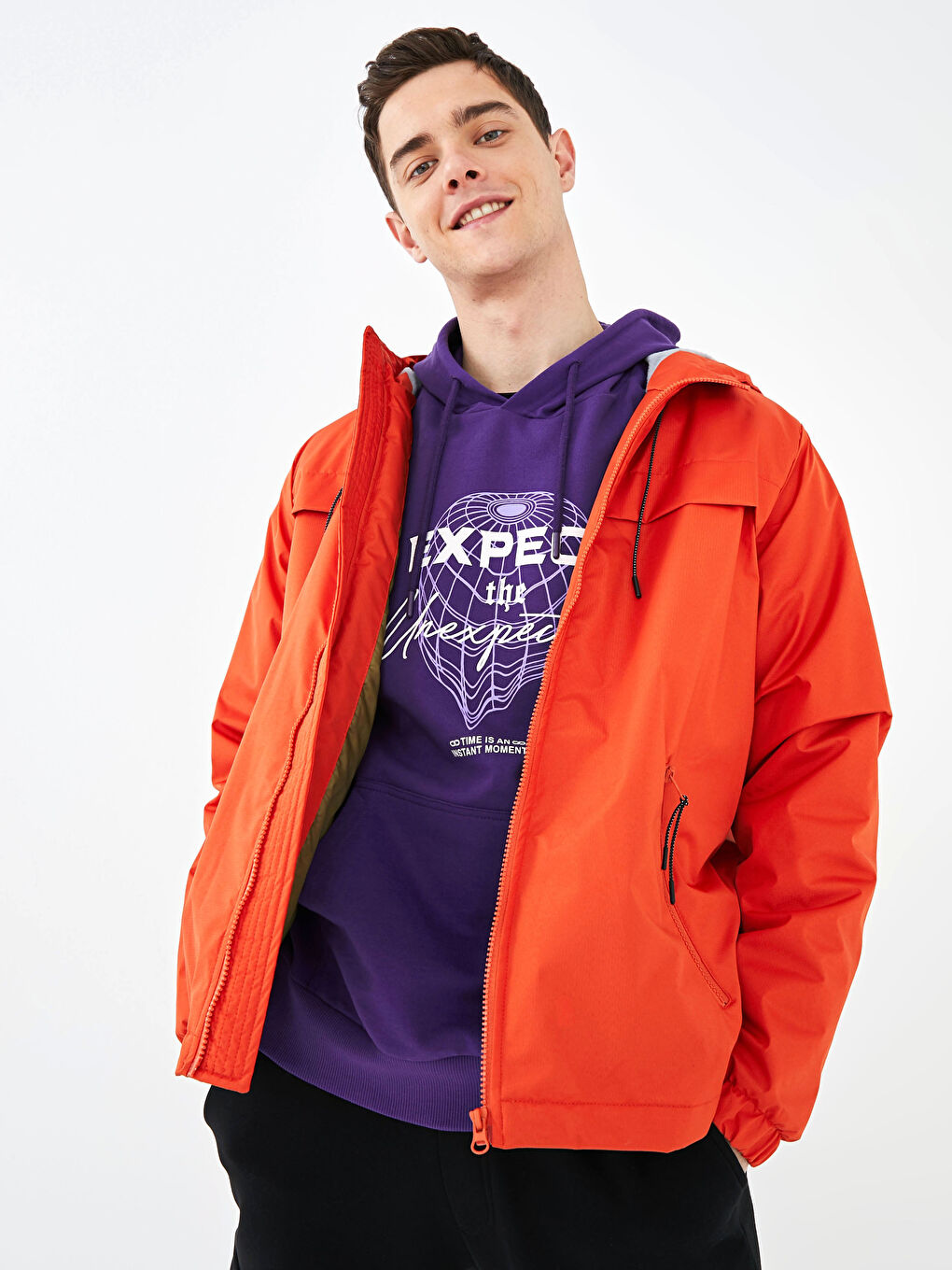 Palton cu Glugă Polarizat Standard Fit pentru Bărbați