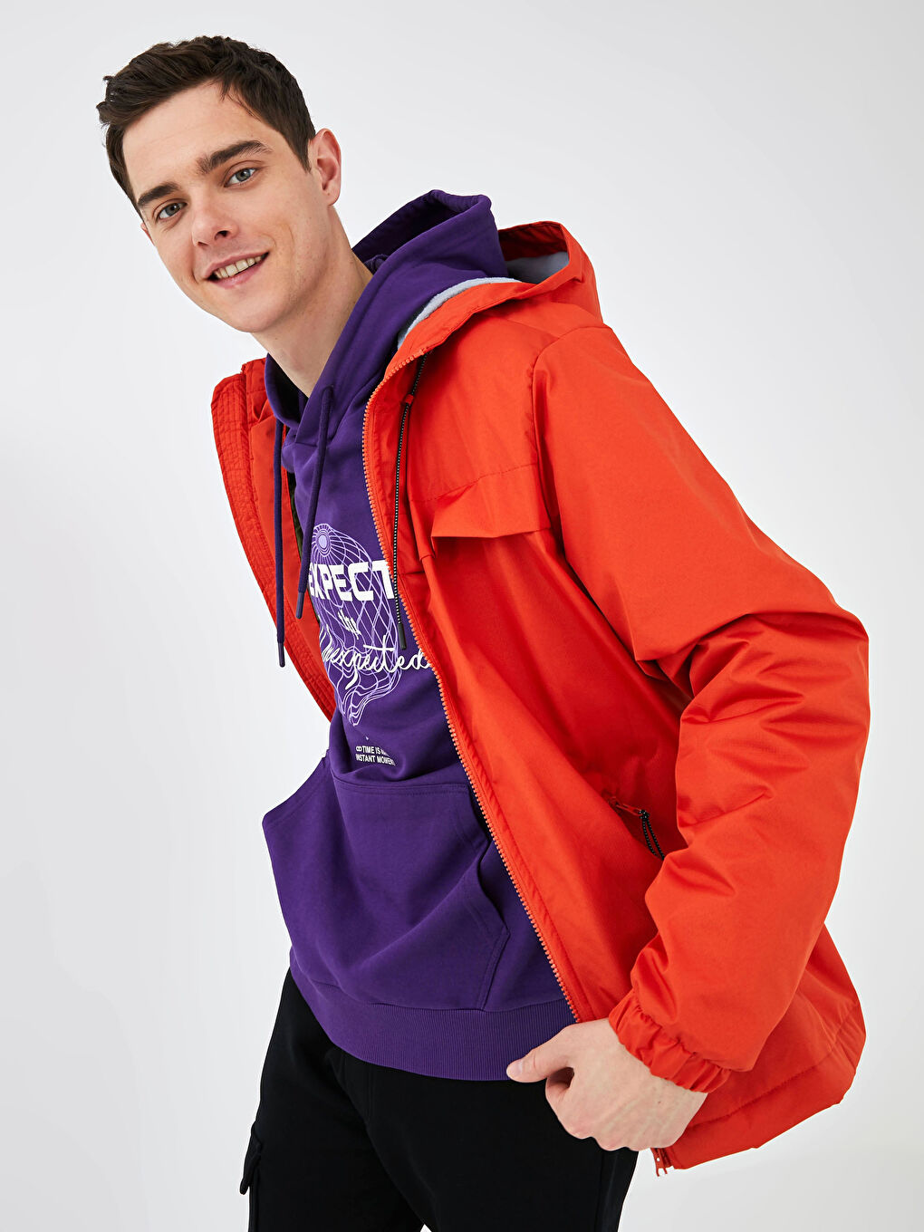 Palton cu Glugă Polarizat Standard Fit pentru Bărbați-2