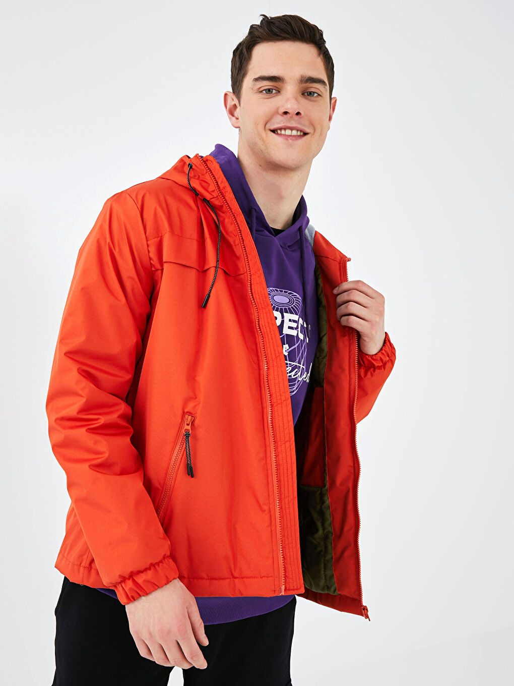 Palton cu Glugă Polarizat Standard Fit pentru Bărbați-3