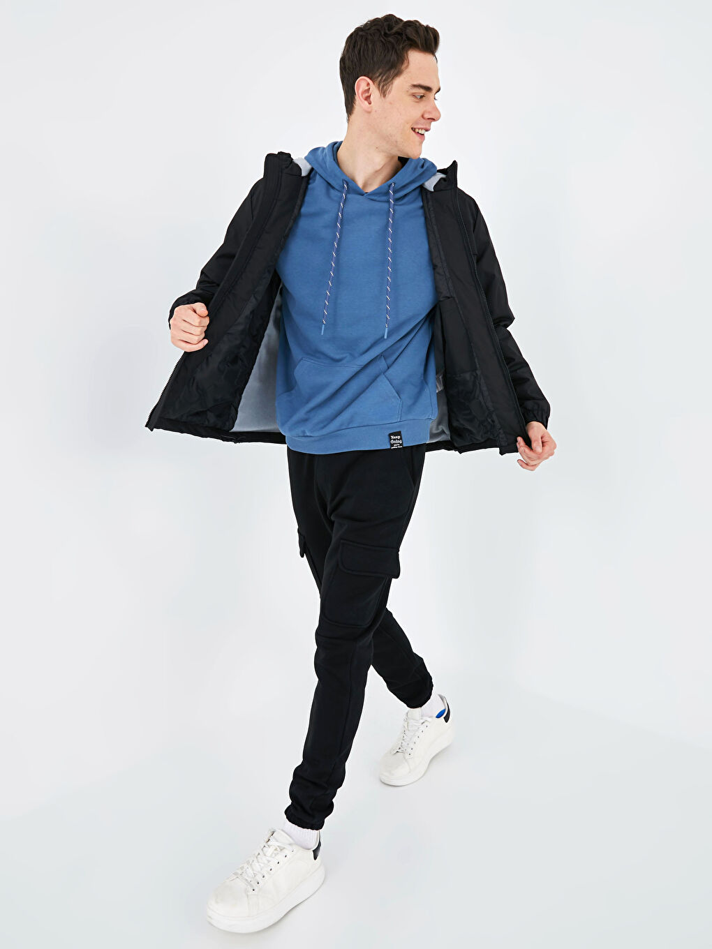 Standard Fit Polarized Hooded Men's Coat-2