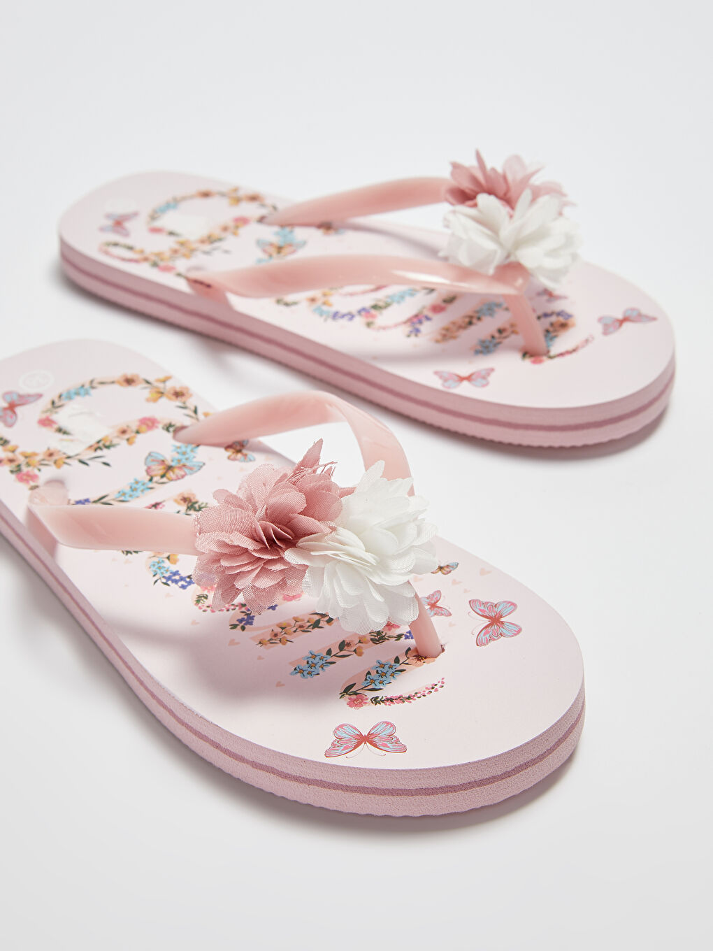 Pembe Baskılı Kız Çocuk Parmak Arası Plaj Terliği-3
