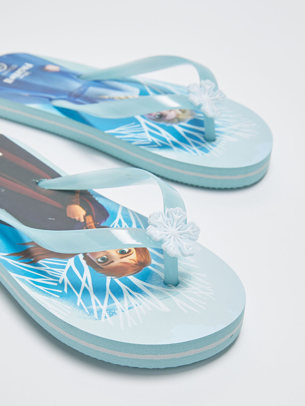 Для девочек Холодное сердце С принтом Пляжные шлепанцы-4