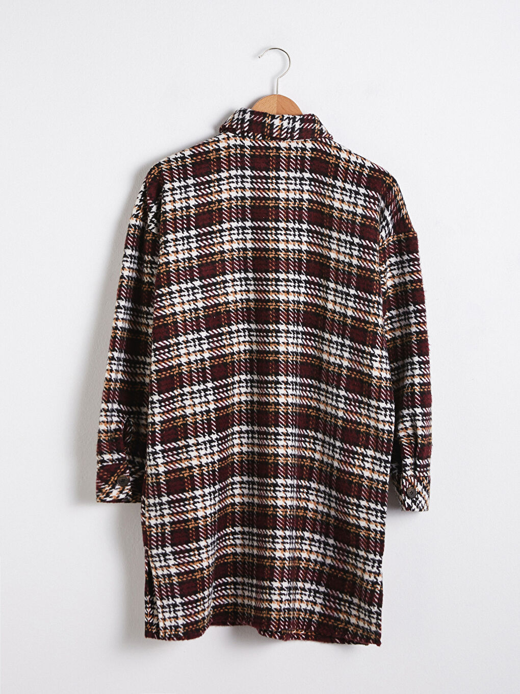 LCW Modest Pocket Detailed Oversize Plaid Shirt Tunic -S1DN64Z8-LLM