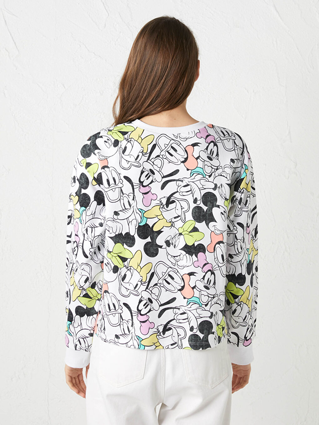 Crew Neck Mickey and Friends Printed Long Sleeve Women's Sweatshirt Mother Daughter Combination-4