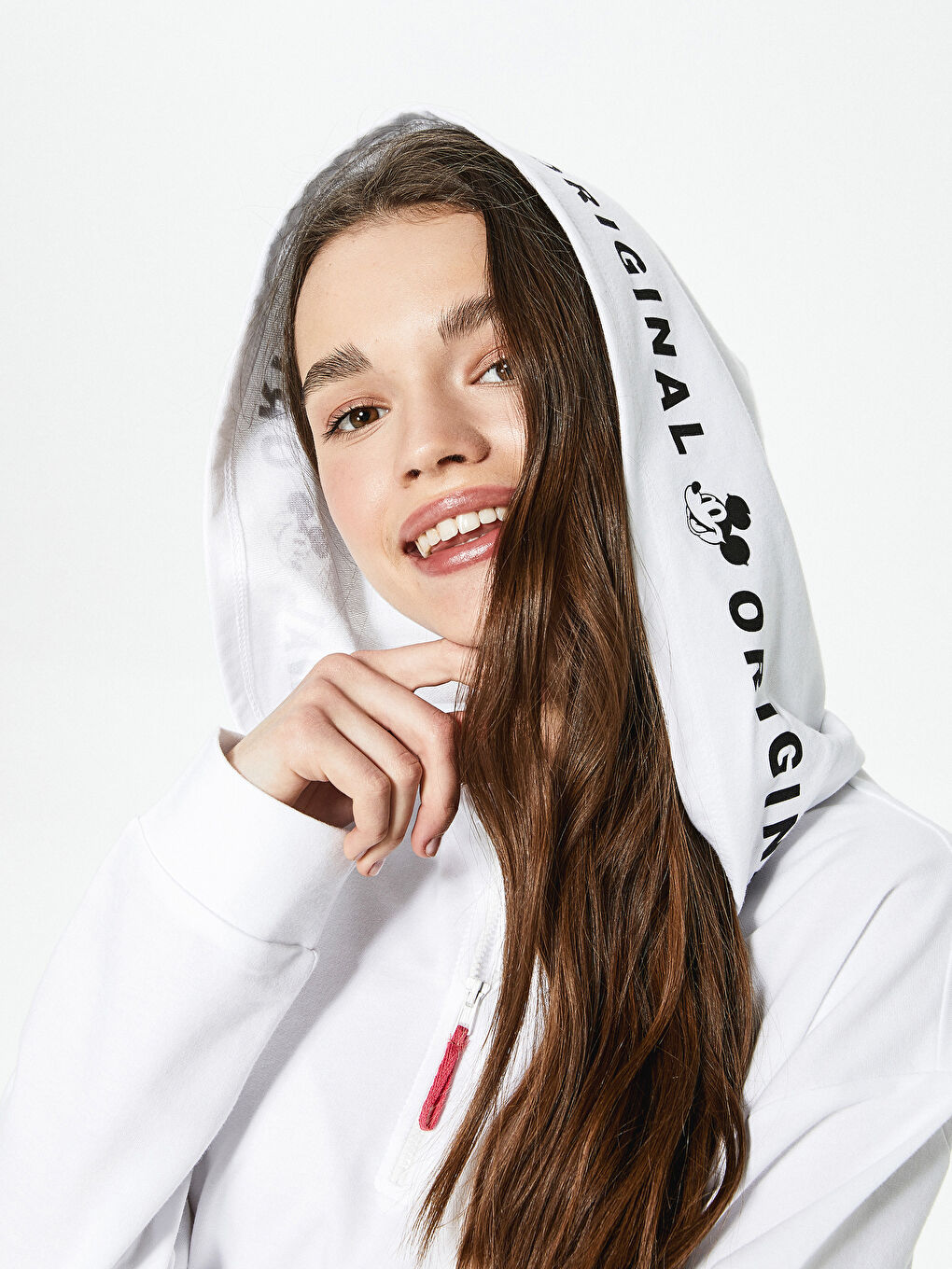 LCW Casual Hoodie Mickey Mouse Printed Long Sleeve Mother's Sweatshirt Mother Daughter Combination -S1DN89Z8-FFB
