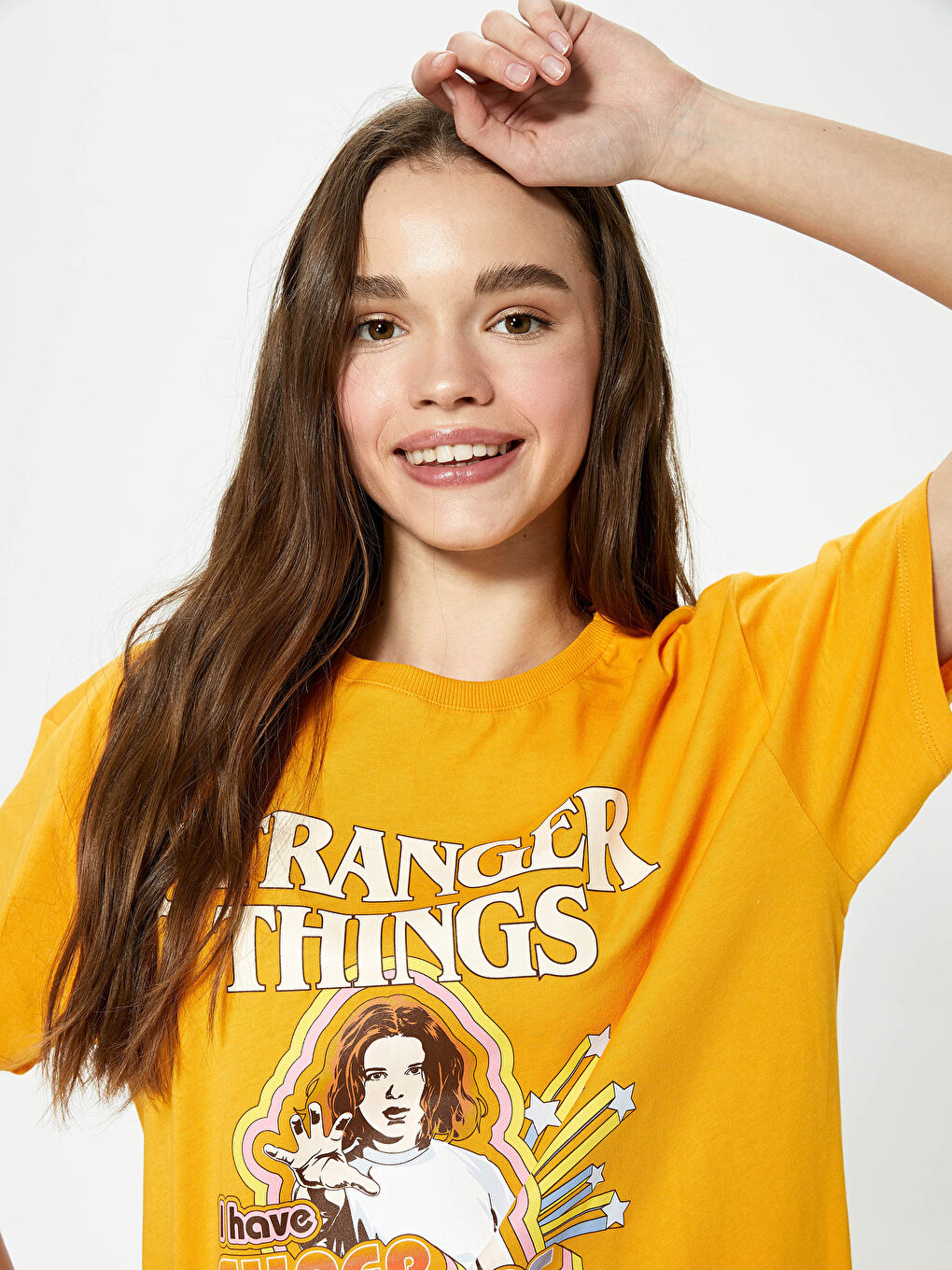 Crew Neck Stranger Things Printed Short Sleeve Cotton Women's T-Shirt-2