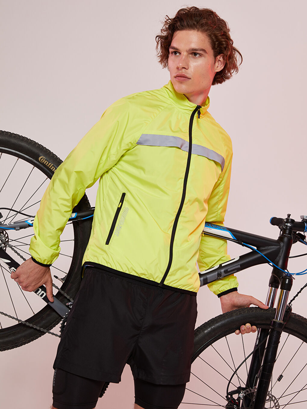 Yeşil Standart Kalıp Dik Yaka İnce Doğa Montu-2