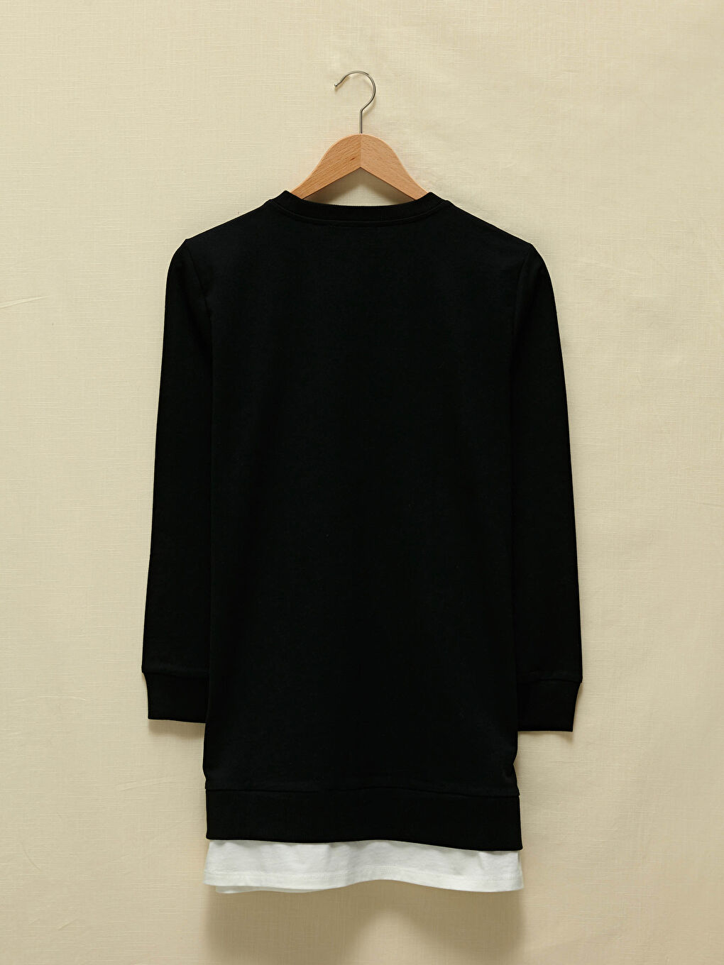 Crew Neck Plain Long Sleeve Women's Sweatshirt Tunic-6