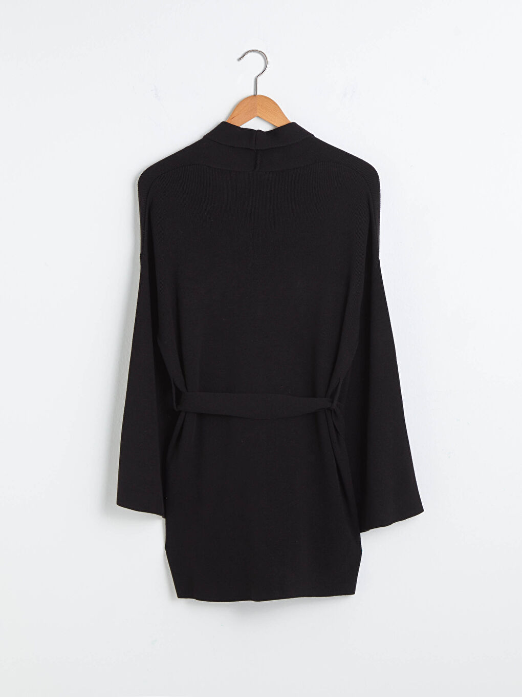 Shawl Collar Waist Belted Pocket Detailed long Sleeve Women's  Cardigan-6