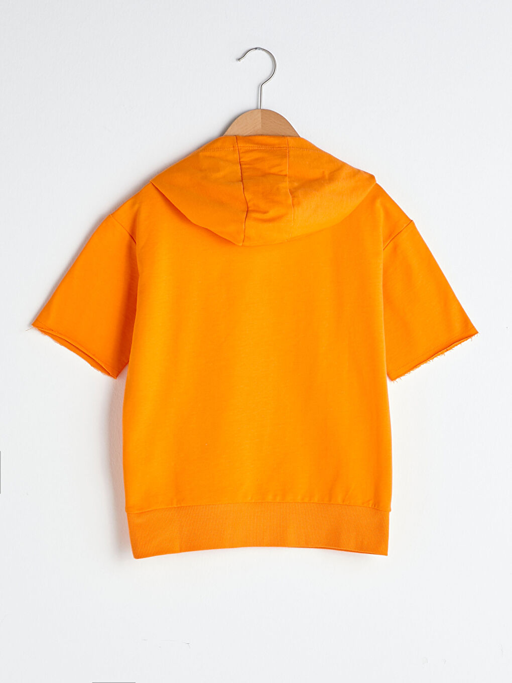 Sweat-Shirt Basique À Capuche Et Manches Courtes Pour Fille-1