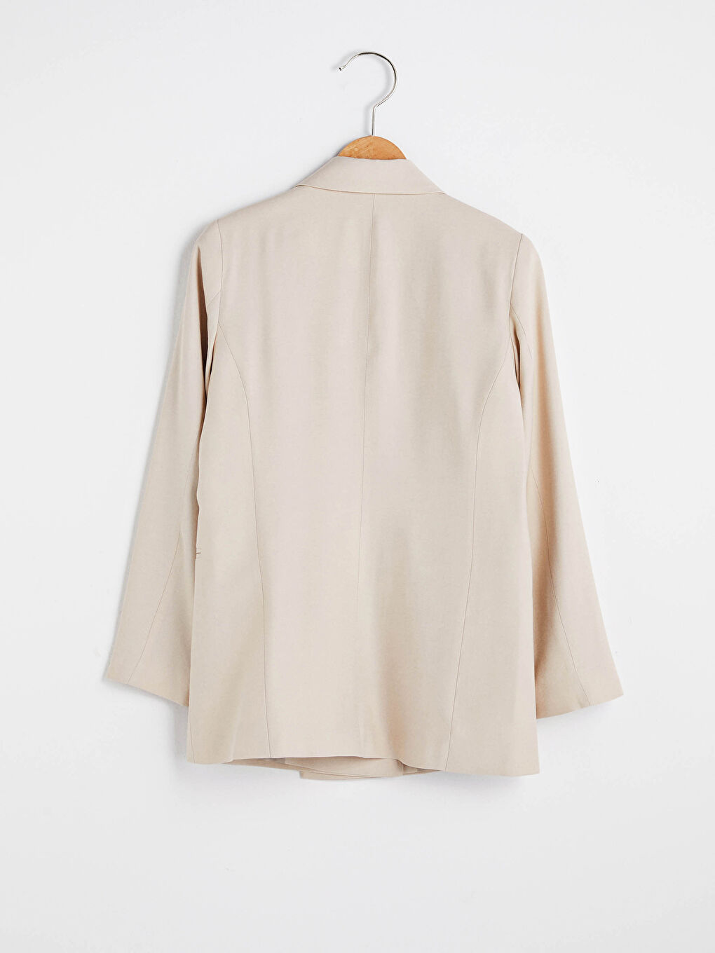 Button Detailed Woven Blazer Jacket-15