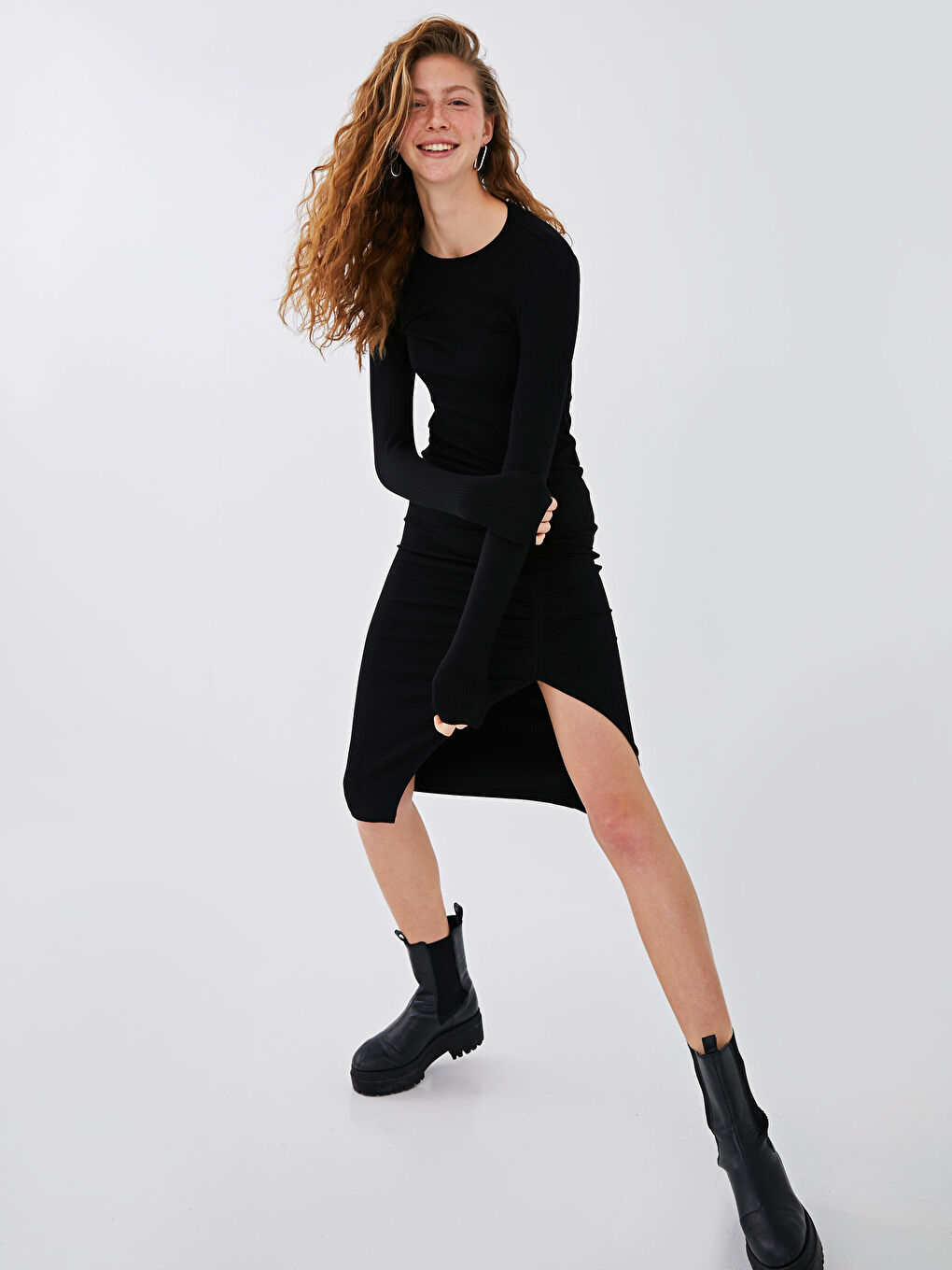 XSIDE Crew Neck Viscose Dress -S1DP03Z8-CVL