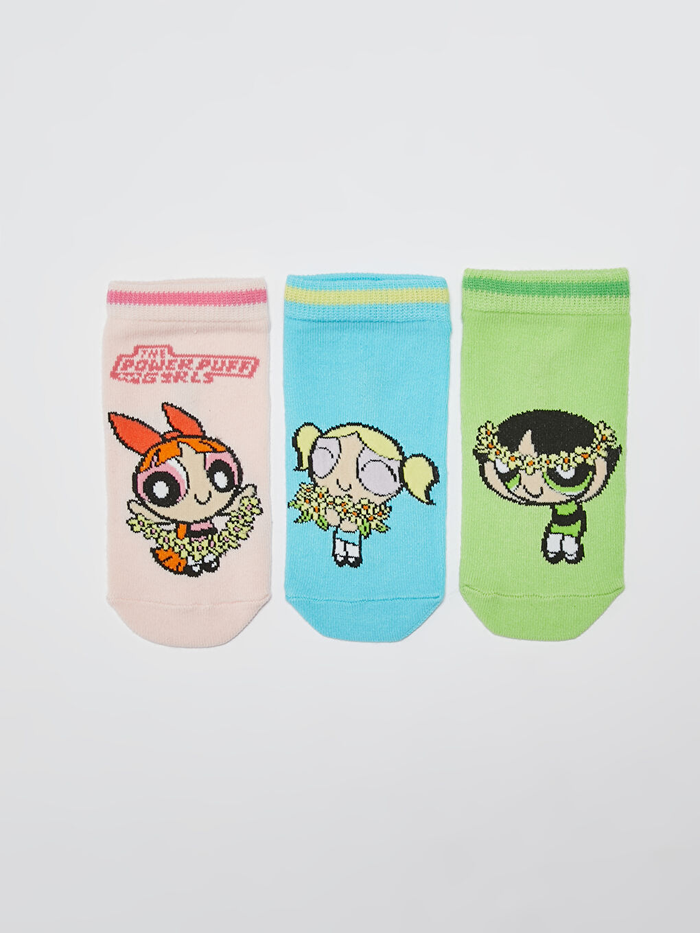 Powerpuff Girls Patterned Girl's Booties Socks 3-piece-1