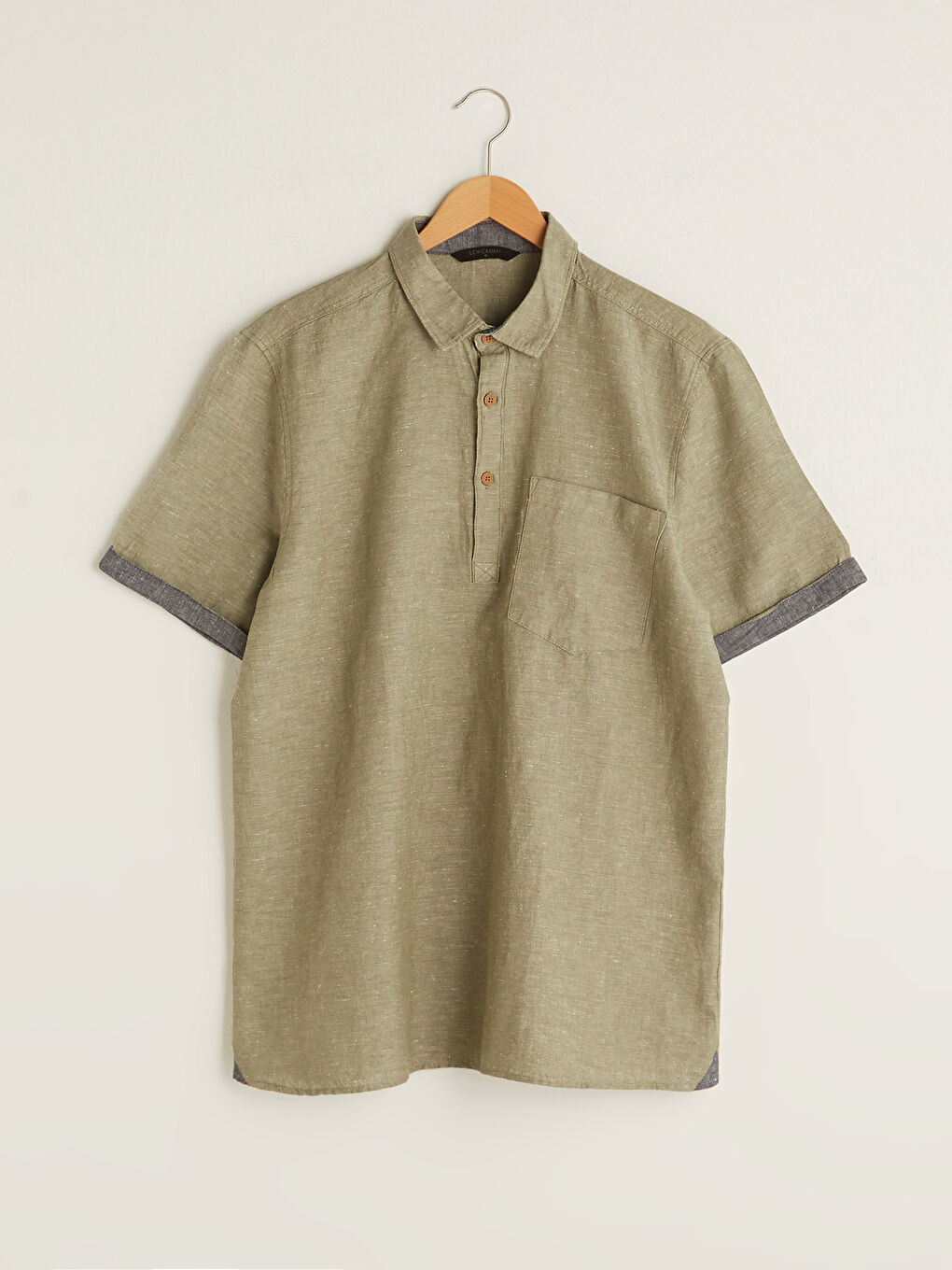 قميص رجالي بكم قصير بقصة عادية-4