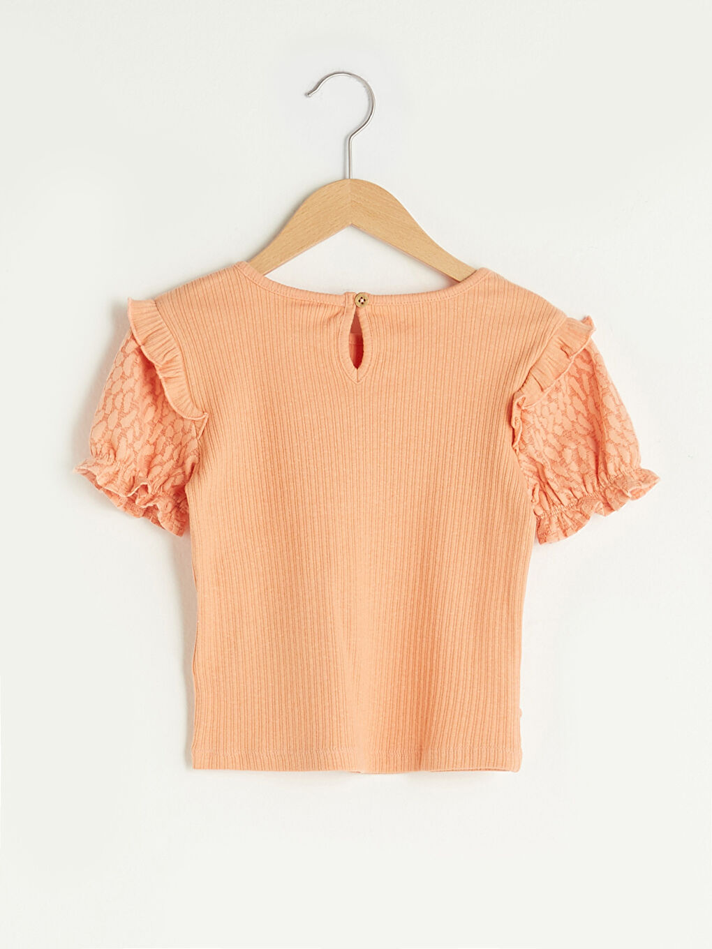 Mercan Bisiklet Yaka Kısa Kol Basic Kız Bebek Tişört-3