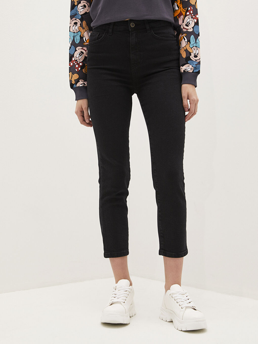 Siyah Yüksek Bel Mercury Skinny Fit Kadın Jean Pantolon-2