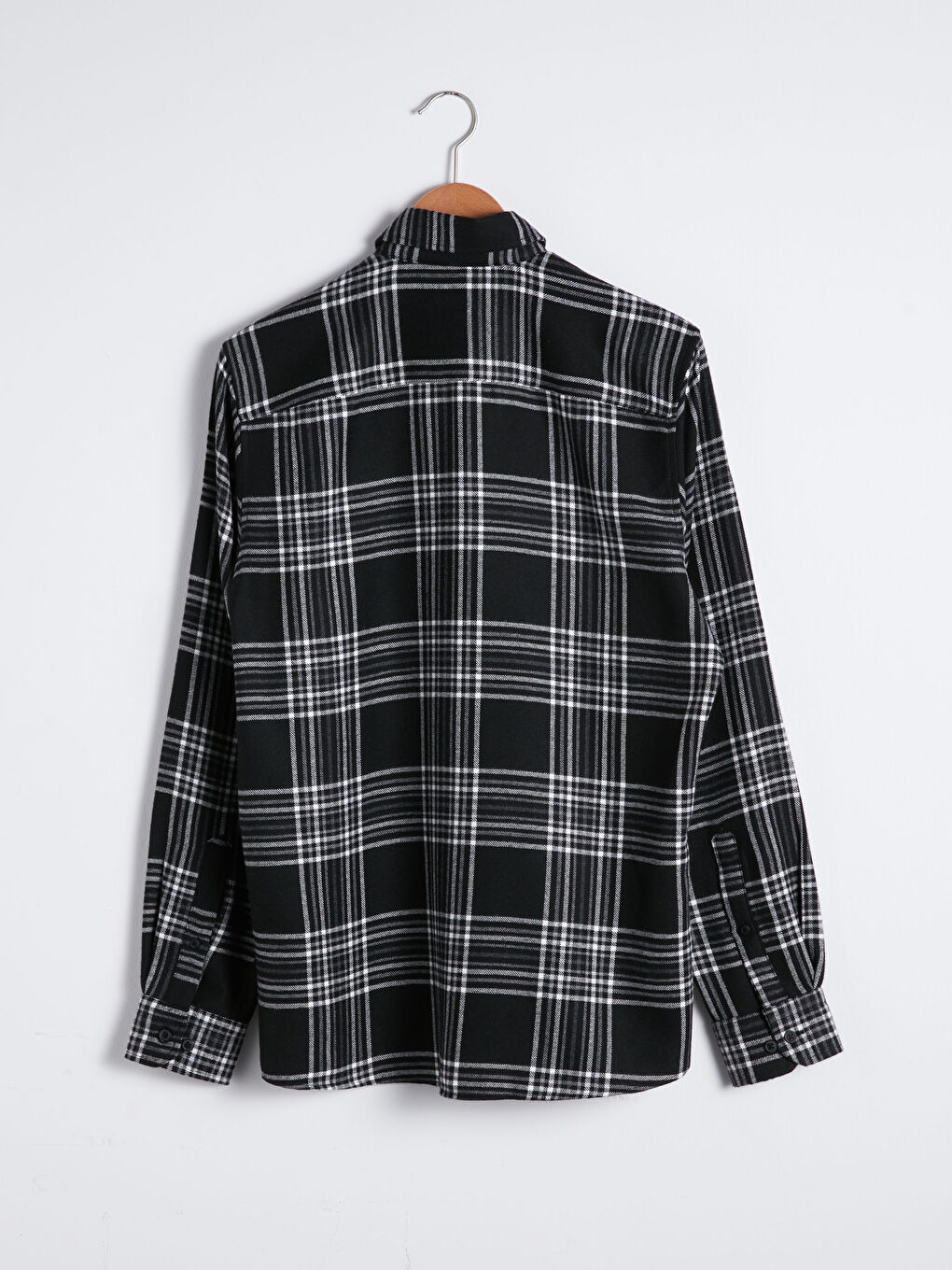 Regular Fit Long Sleeve Plaid Men's Flannel Shirt-1