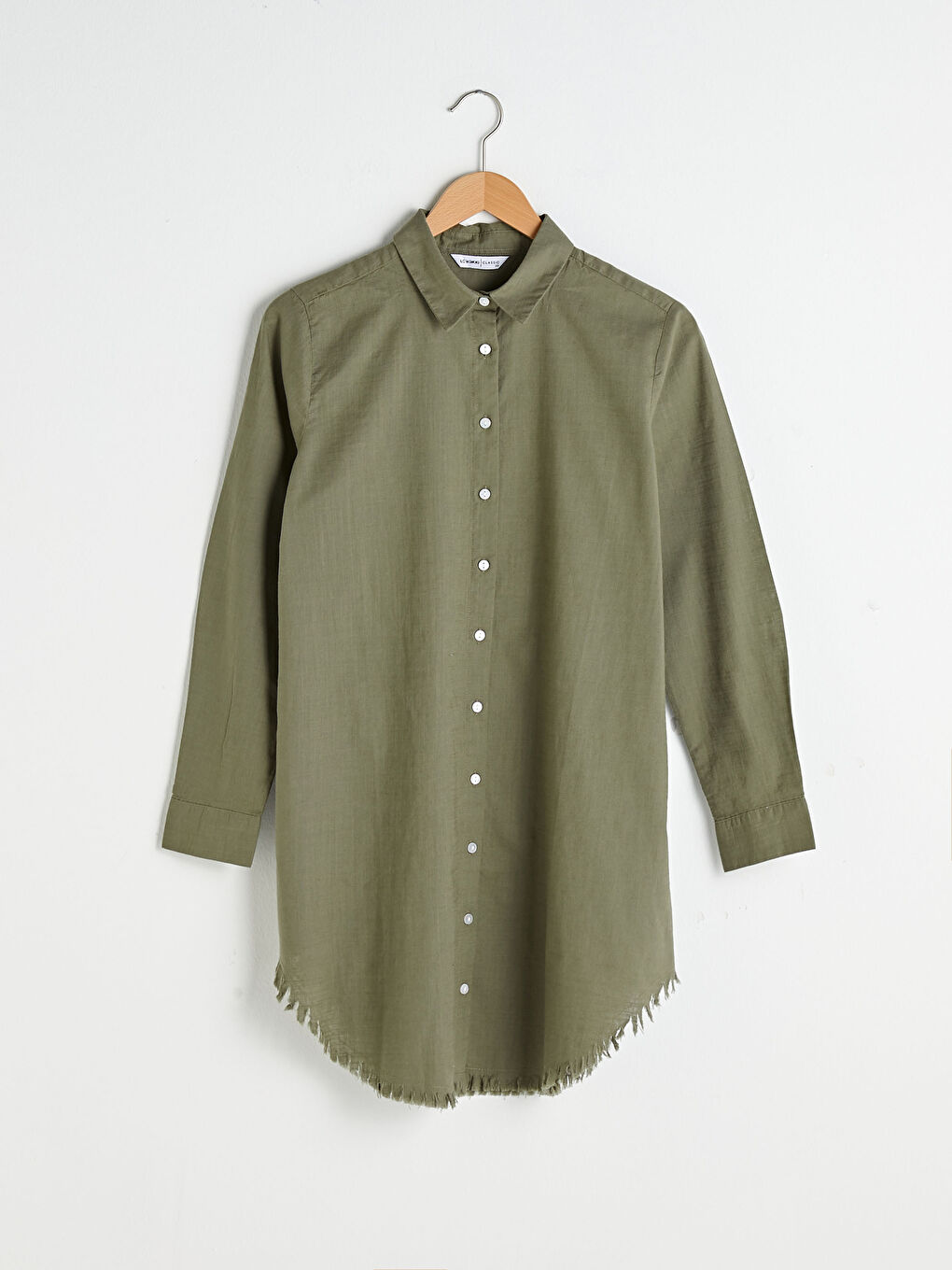 قميص تونيك بوبلين سادة للسيدات-7