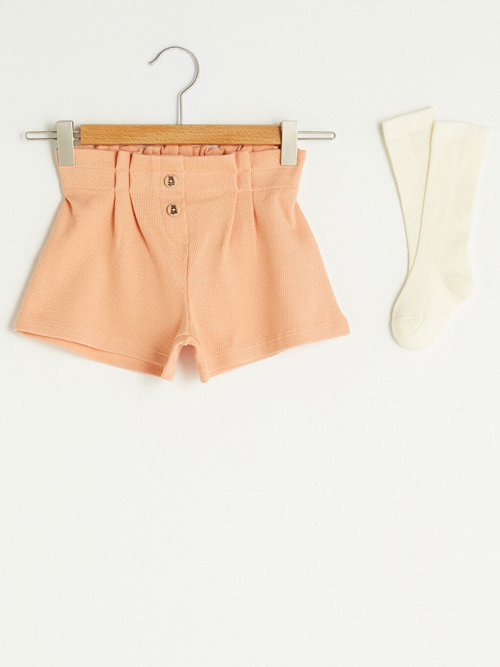 Ensemble Short et Chaussettes Basiques Bébé Fille à Taille Élastique (Lot de 2)