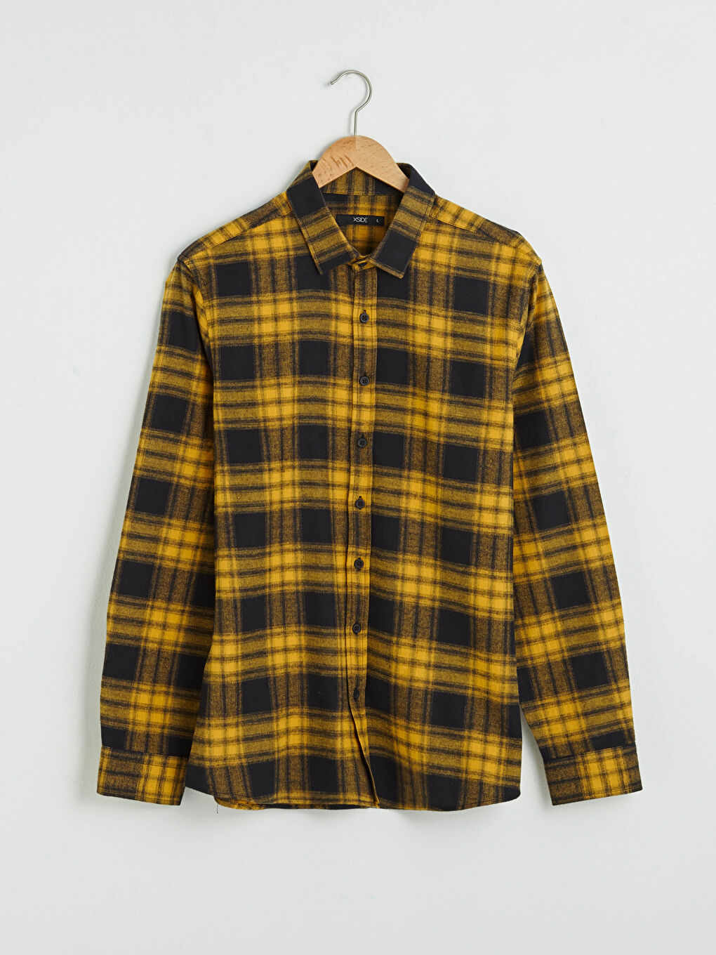 قميص فلانيل كاروهات كم طويل رفيع للرجال-5