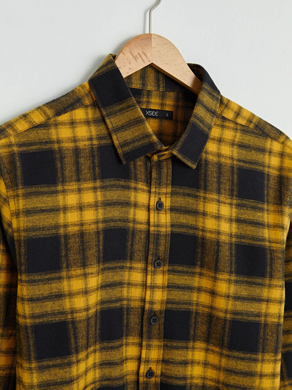 قميص فلانيل كاروهات كم طويل رفيع للرجال-7