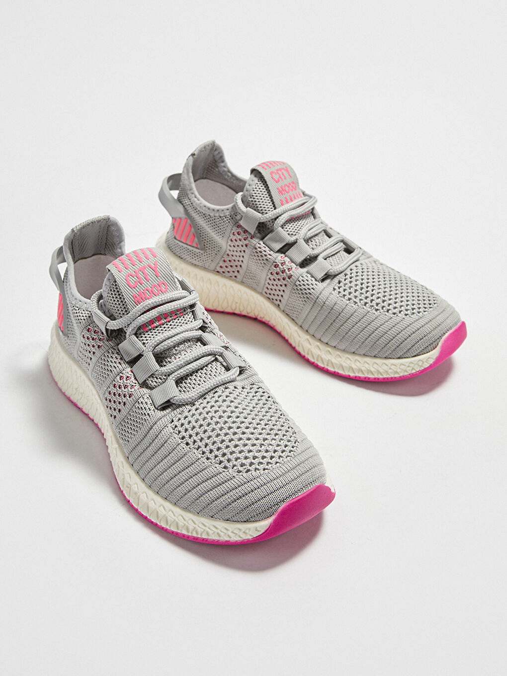 Gri Kadın Bağcıklı Aktif Spor Ayakkabı-4