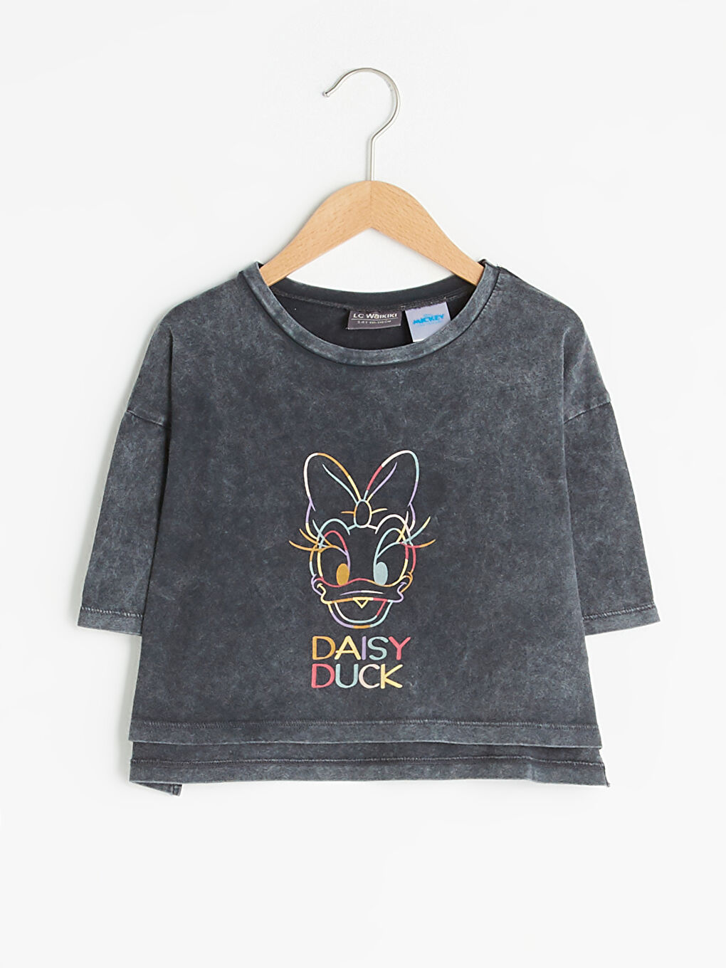 LCW Kids Bisiklet Yaka Daisy Duck Baskılı Kısa Kollu Pamuklu Kız Çocuk Tişört -S1DR47Z4-502