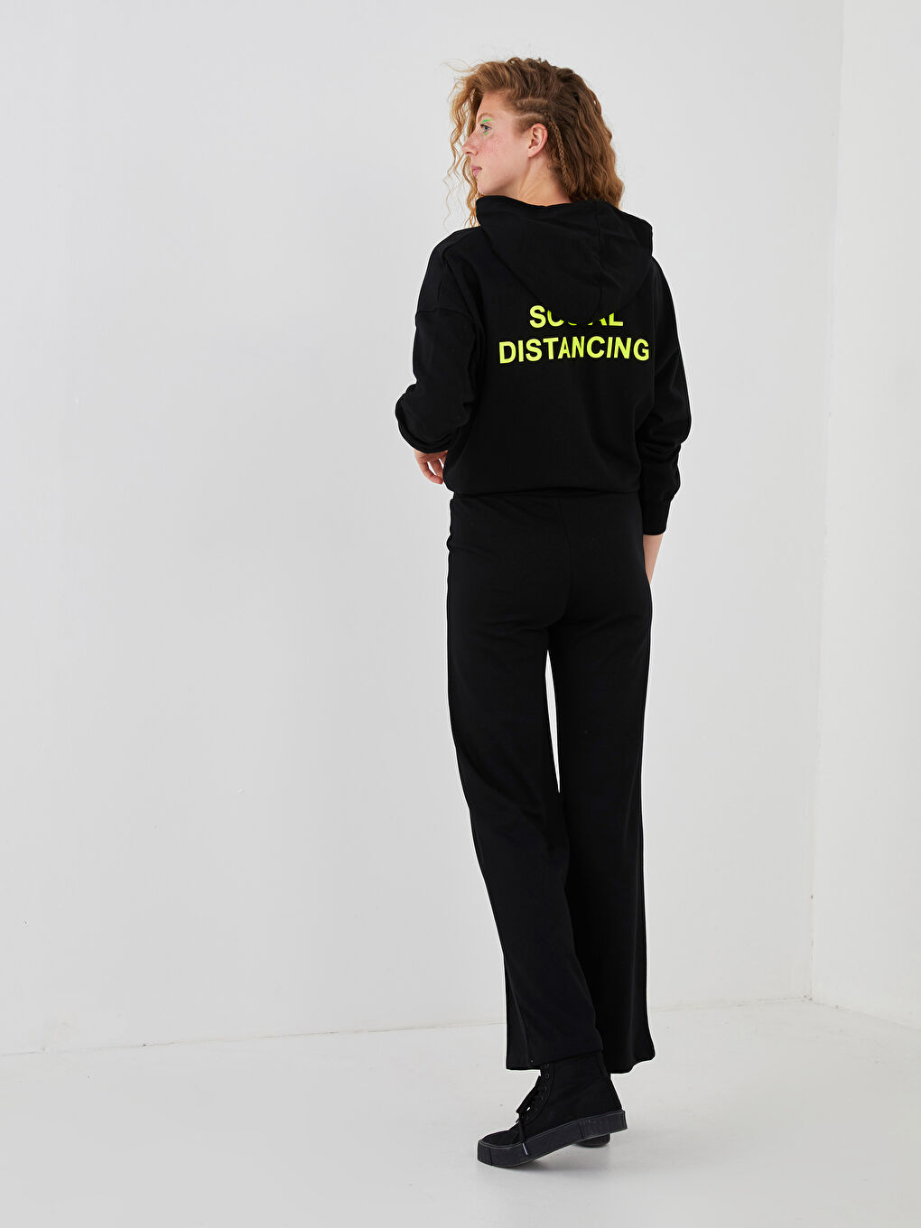XSIDE Waist Rubber Slogan Printed Baggy Leg Women Jogger Tracksuit Bottoms -S1DR67Z8-CVL