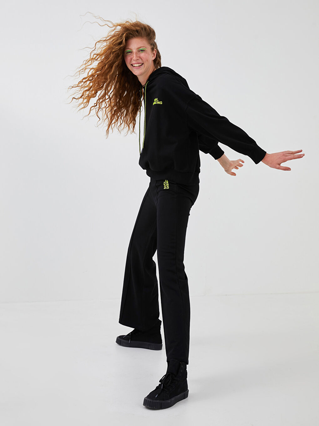 XSIDE Waist Rubber Slogan Printed Baggy Leg Women Jogger Tracksuit Bottoms -S1DR67Z8-CVL