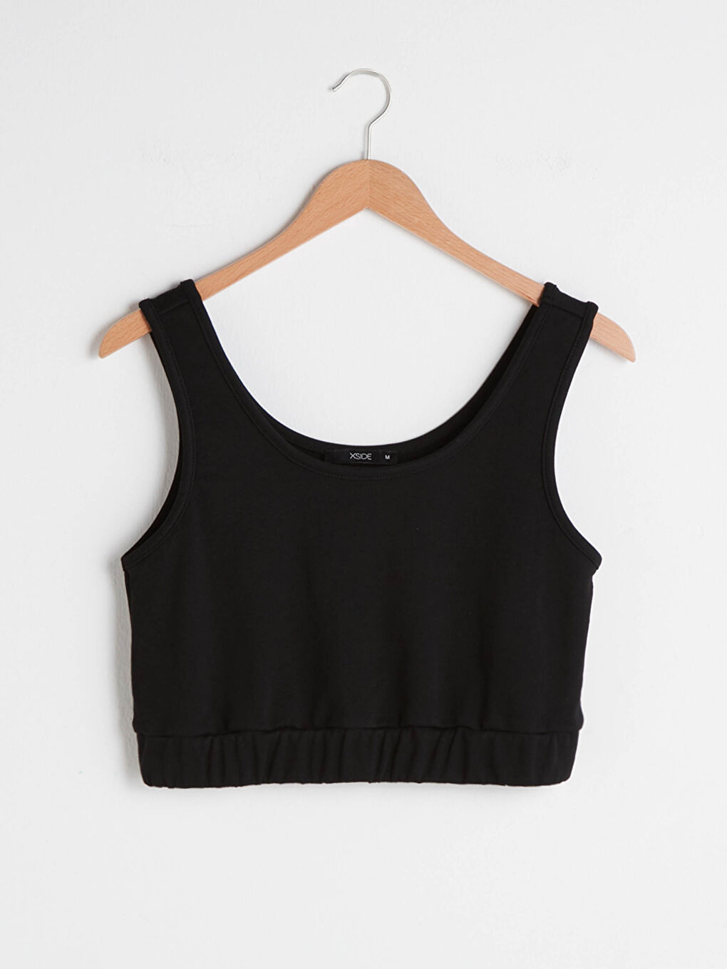 Siyah U Yaka Askılı Crop Kadın Atlet-5