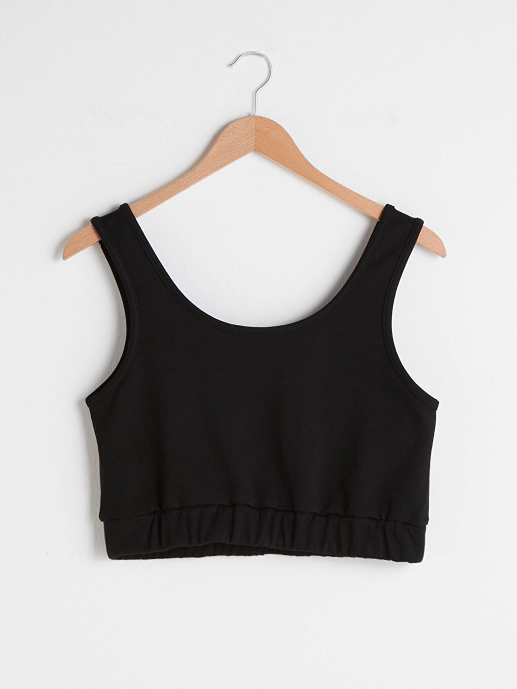 Siyah U Yaka Askılı Crop Kadın Atlet-6