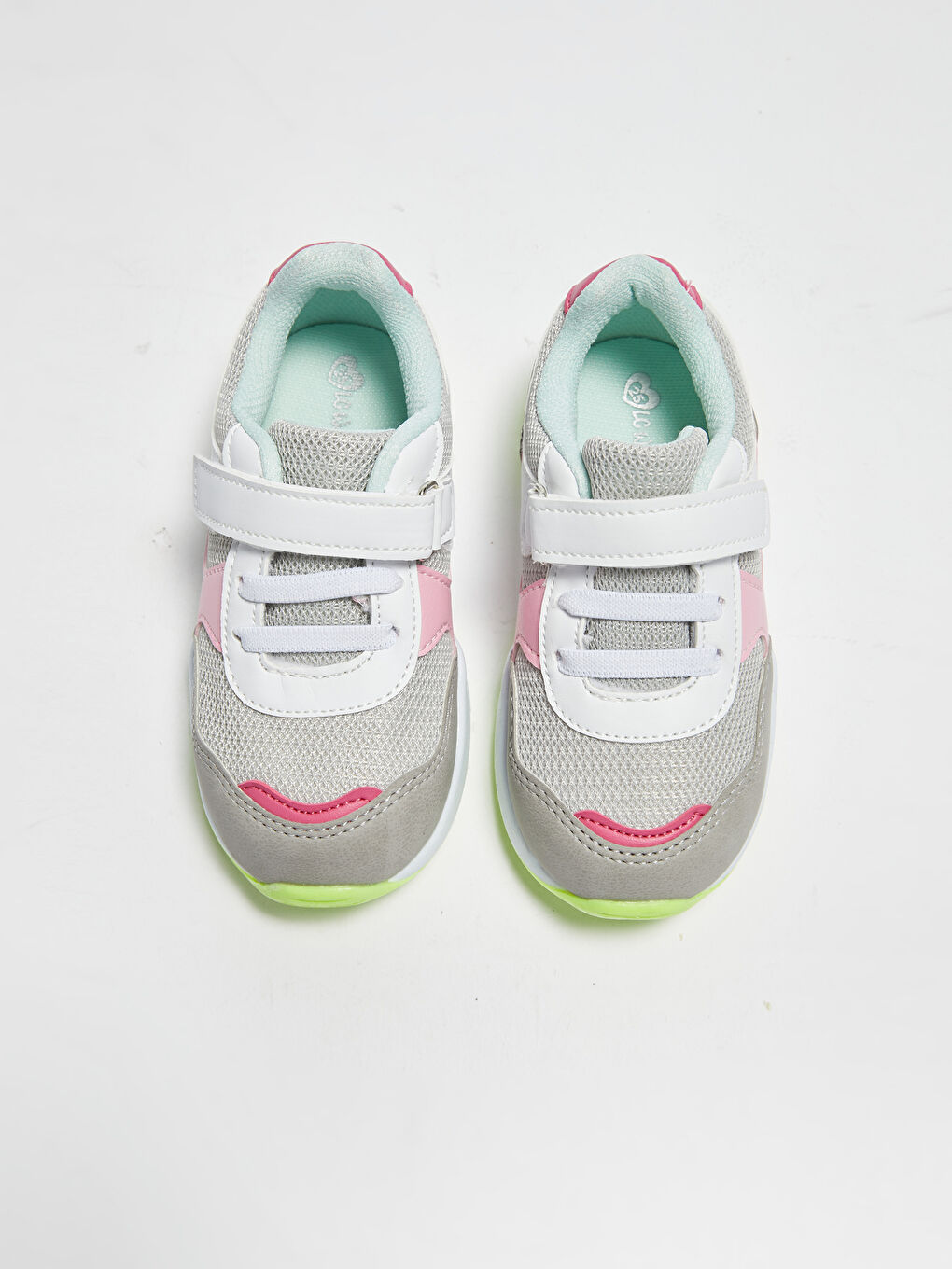 Pantofi Sport Pentru Bebeluși Fete Iluminați Cu Detalii Tip Plasă Și Închidere Cu Velcro-1