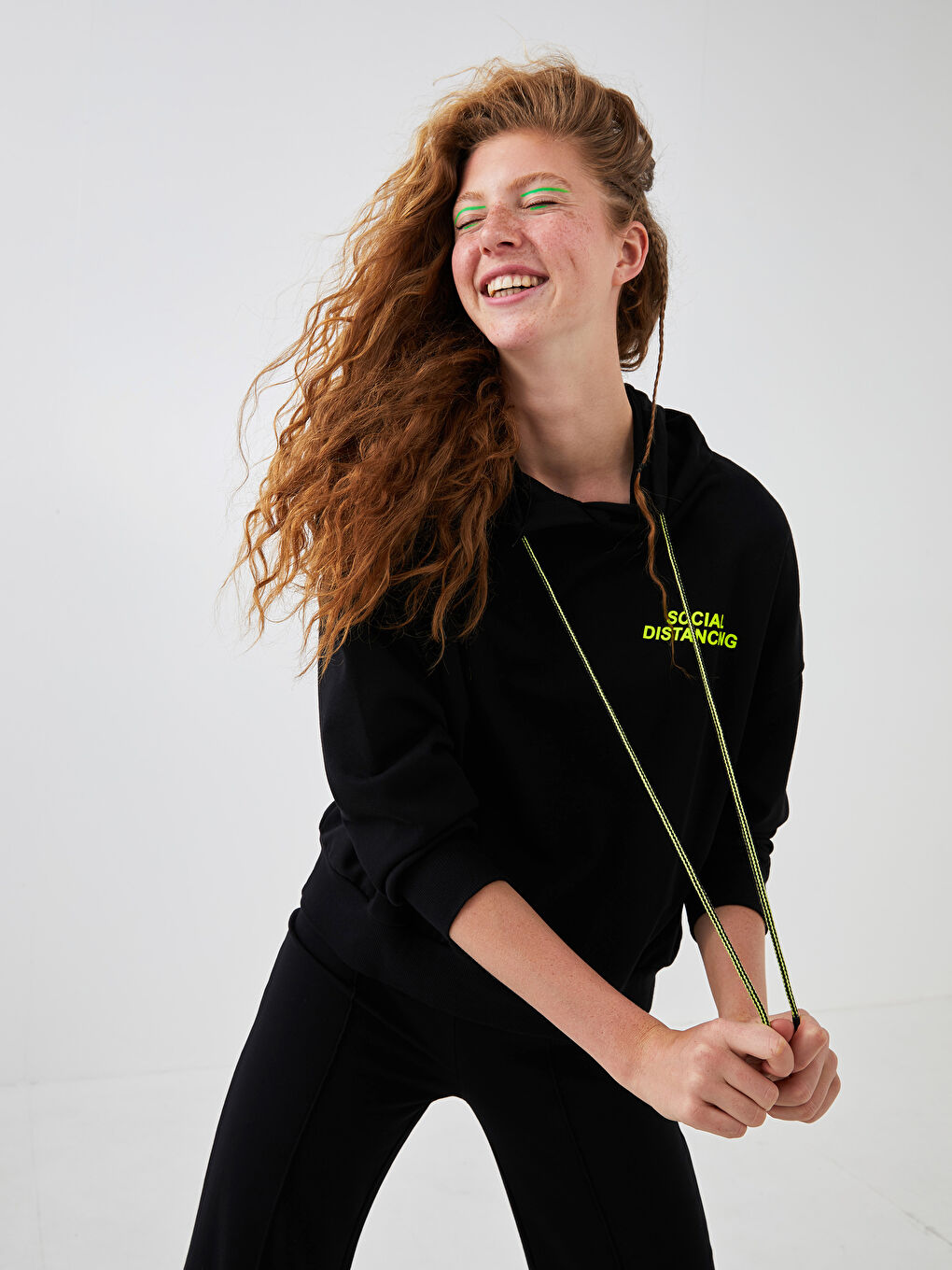 Slogan Printed Long-Sleeve Oversized Women's Hoodie-1