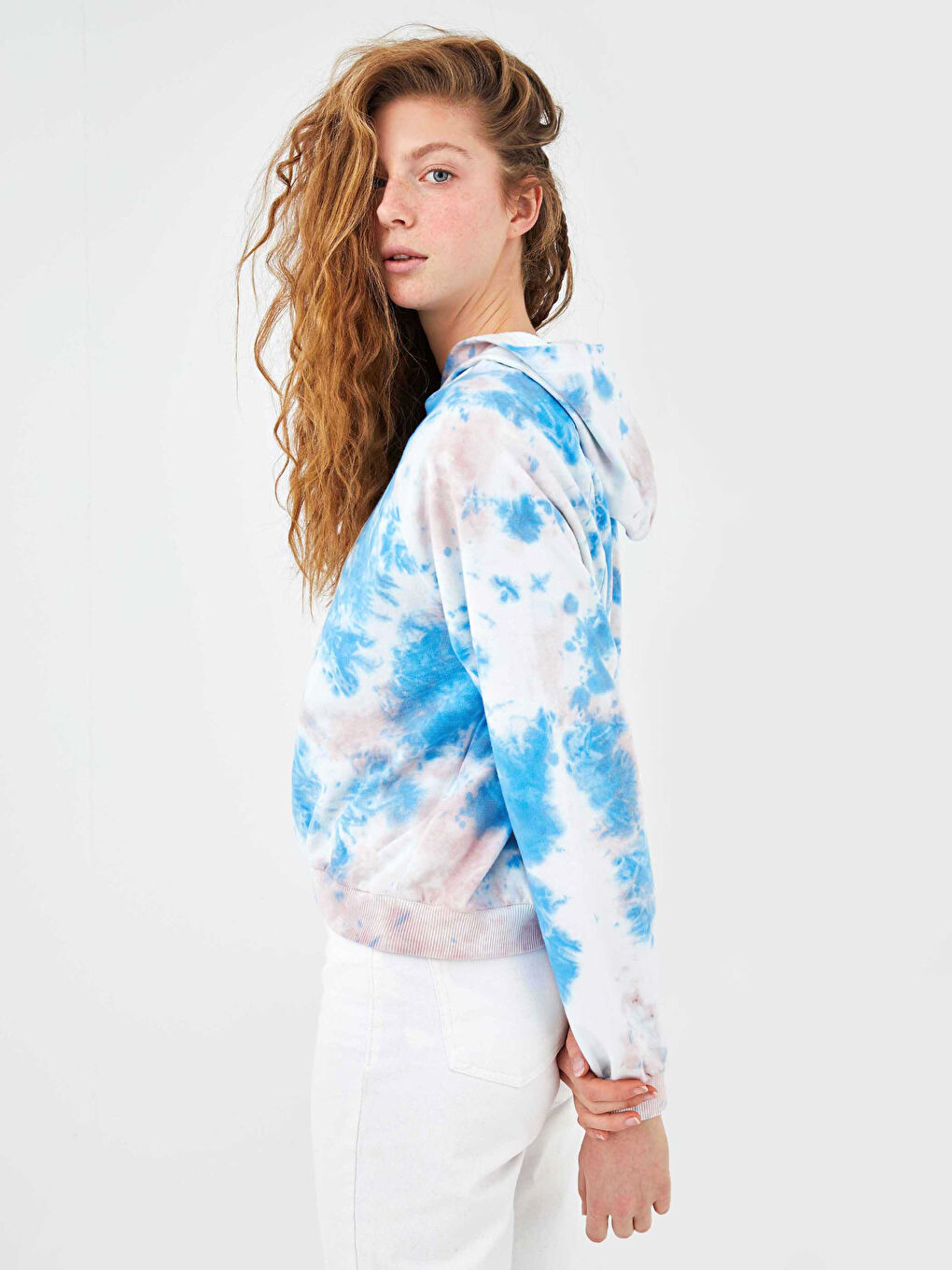 Hanorac cu Mânecă Lungă pentru Femei cu Model Tie-Dye-2