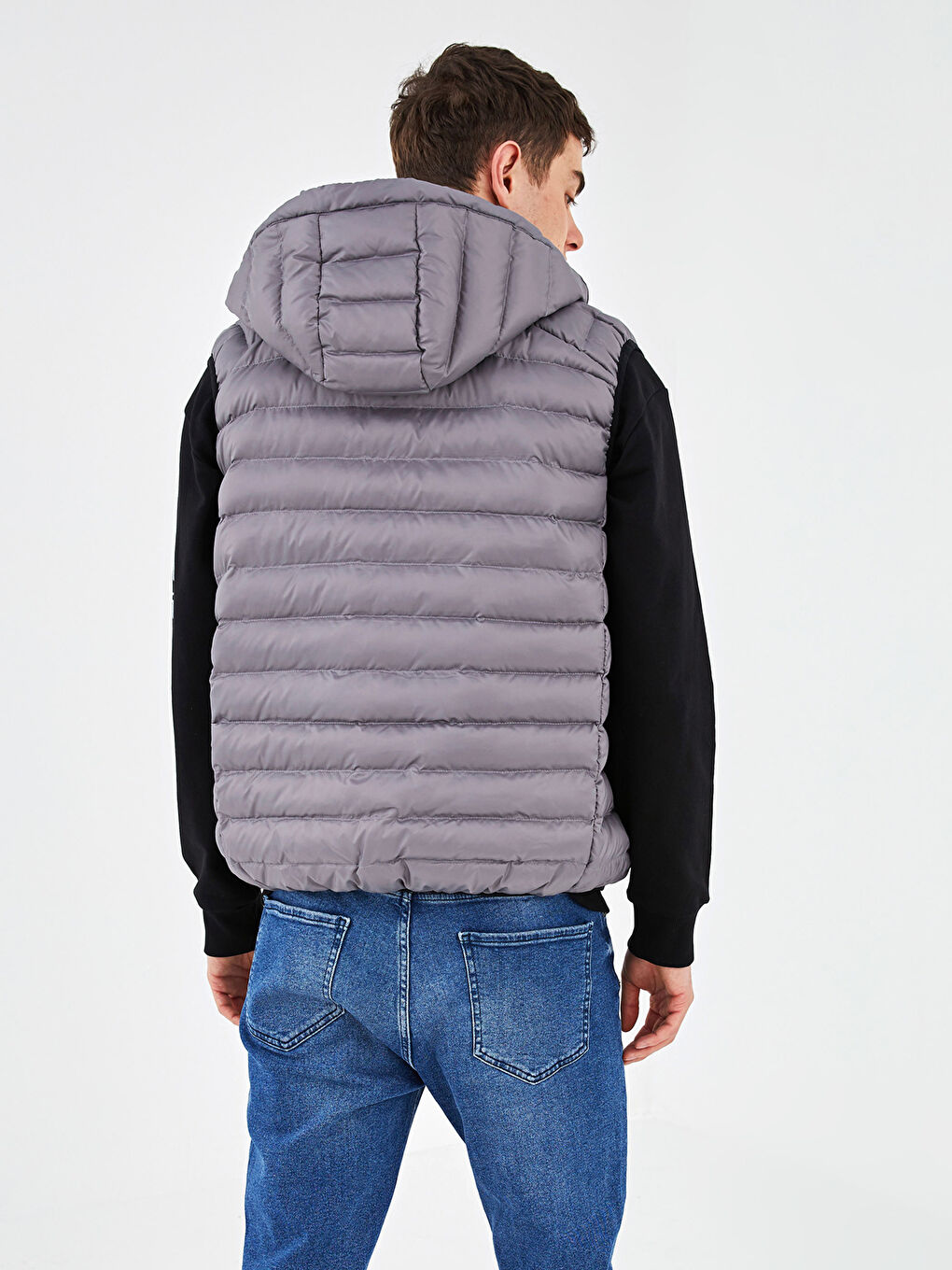 Yeşil Standart Kalıp Kapüşonlu Şişme Yelek-5